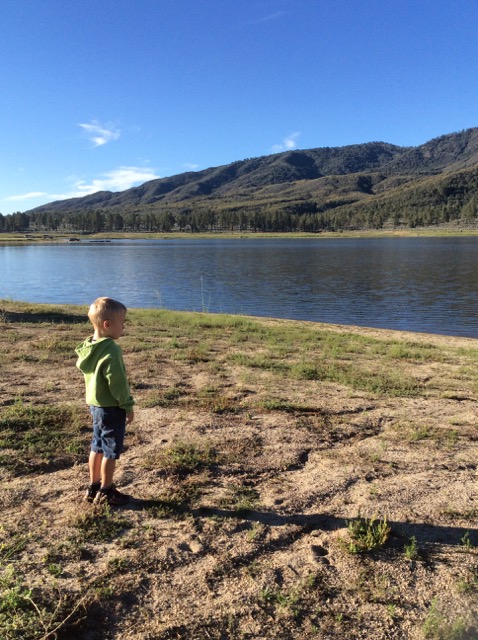 A photo of Hiatt looking at the lake